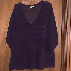 V neck purple tunic